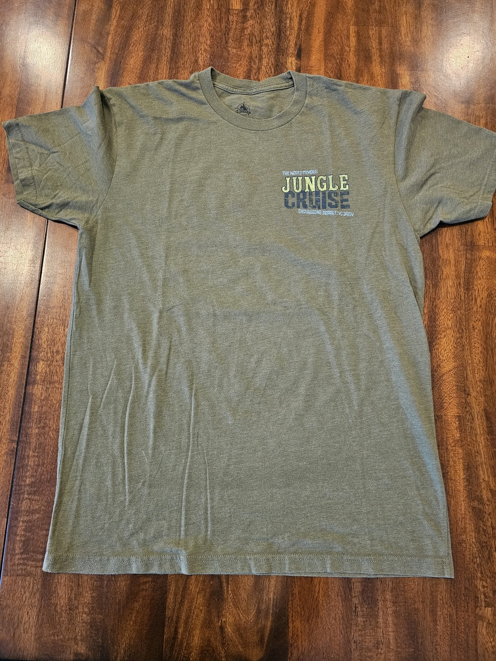 Walt Disney World Jungle Cruise Adult Lg Olive green Green Graphic Tshirt Clean